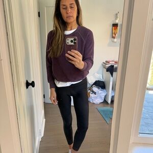 perfectwhitetee Ziggy Textured Plum  Sweatshirt